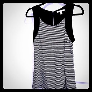 Banana Republic black/white zipper back tank